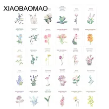 30 шт. милый ручной росписью цветы растение девушка поздравительные открытки день рождения письмо деловая подарочная карта набор открытка для сообщений XLG933