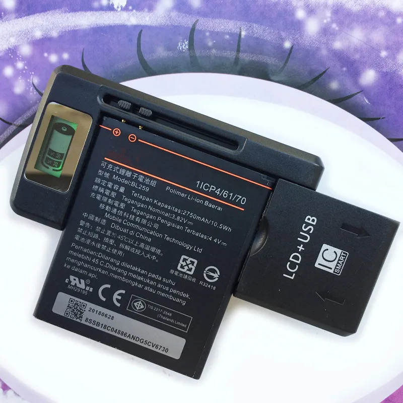 

2PCS 2750mAh BL259 BL 259 Battery For Lenovo K32C30 K32C36 Lemon K3 K5 Vibe K5 / K5 Plus With 1PCS LCD Universal Charger