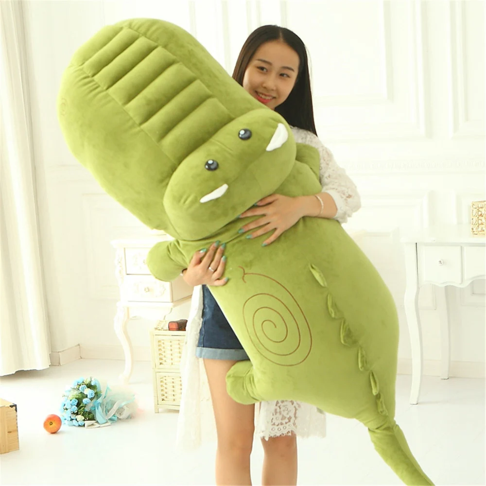 

Fancytrader Jumbo Animal Crocodile Plush Toy Big Stuffed Soft Cartoon Alligator Pillow Children Play Doll 4 Sizes 3 Colors