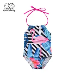 Одежда для детей; малышей; девочек Симпатичные Фламинго Купальники для малышек купальник купальный пляжная Детская одежда на возраст 2–8