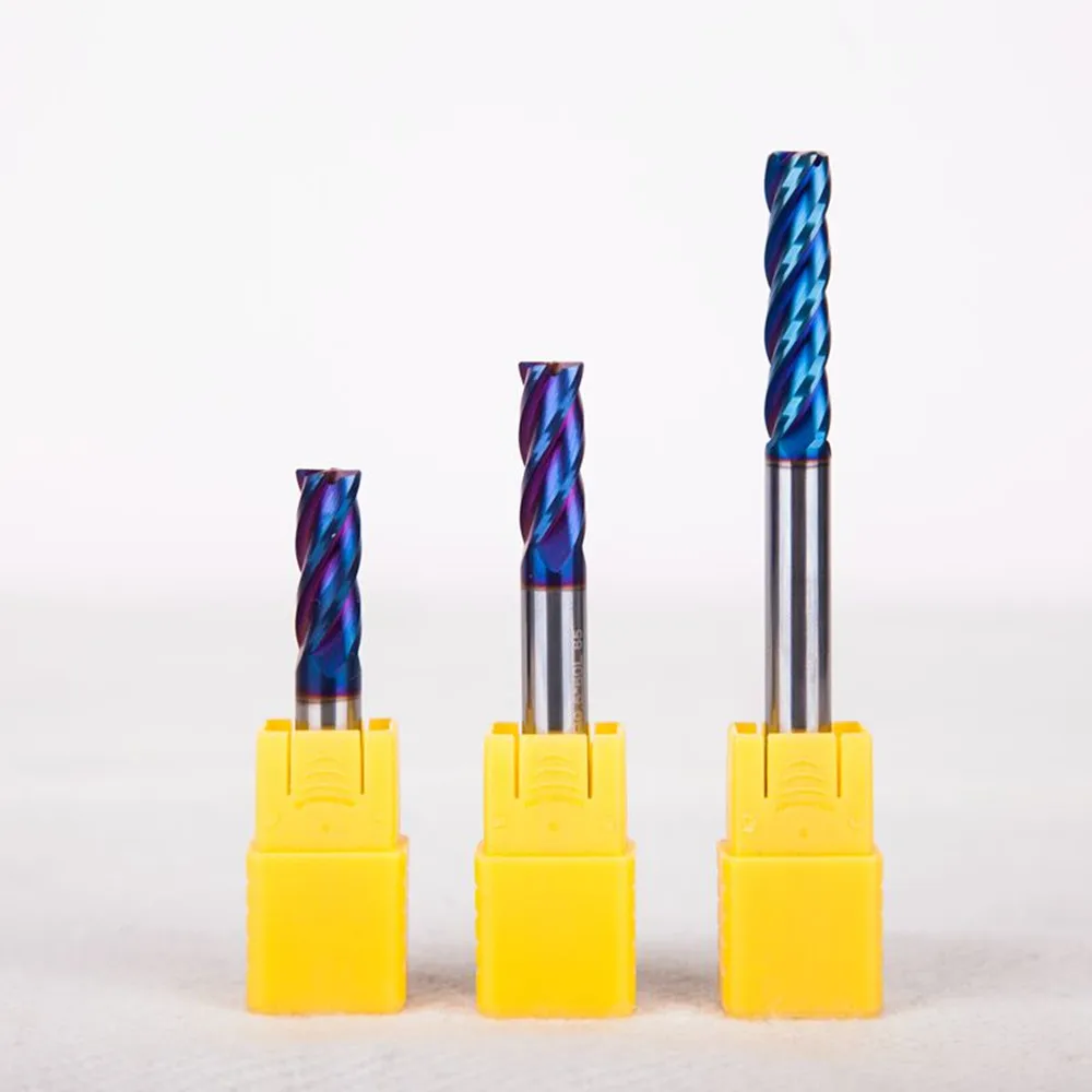 Extra long 65HRC 4 flutes Tungsten Carbide Round nose End Mill radius 0