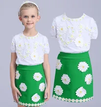 Pretty baby summer Dress set Children girls dress clothing sets kids clothes Floral Cotton Dresses Skirts