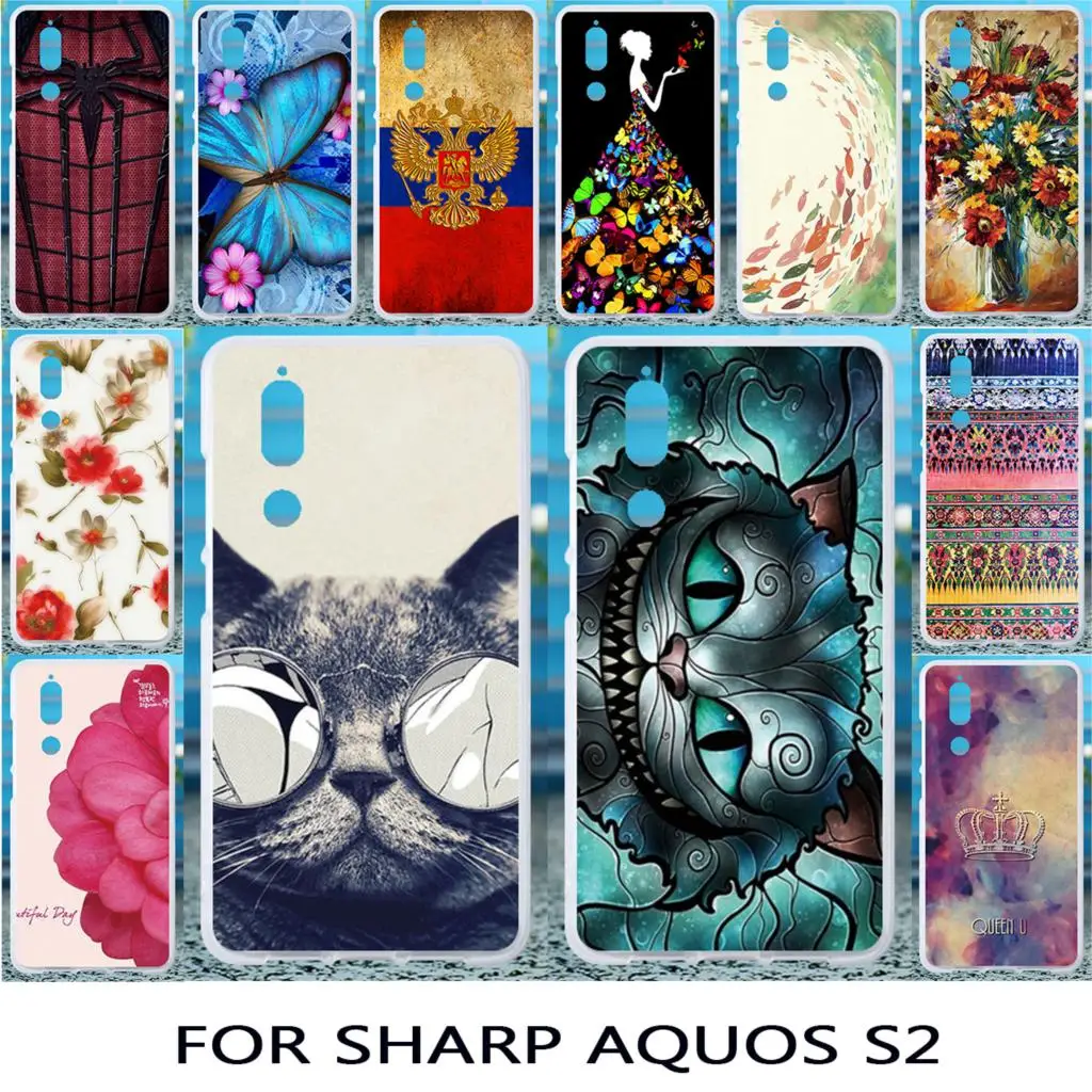 

Akabeila Soft Cases For Sharp Aquos S2 Case Silicone For Sharp Aquos S2 Cover Coque Fundas DIY Patterned Cover Housing Back Bags