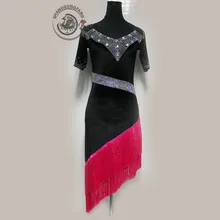 Стиль латинского танца костюм сексуальный алмаз Фланель платье латинского танца для женщин дети латинские танцы соревнования платья S-4XL