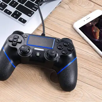 

Red/Blue/Green 5.9ft/1.8m Cable Game Controller Multiple Vibrations USB Wired Game Console Gamepad for PS4