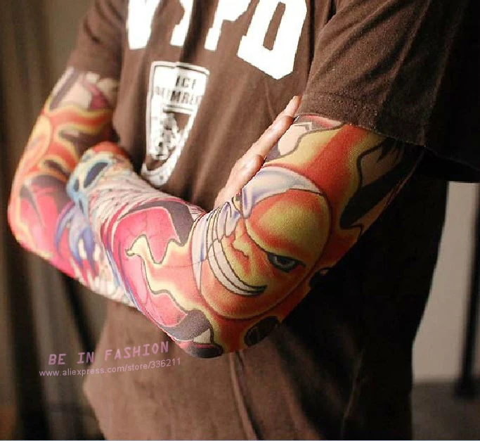 12 штук,, эластичные накладные Временные татуировки, рукава, 3D дизайн, чулки для тела, руки, ноги, тату, крутые, для мужчин и женщин, новинка