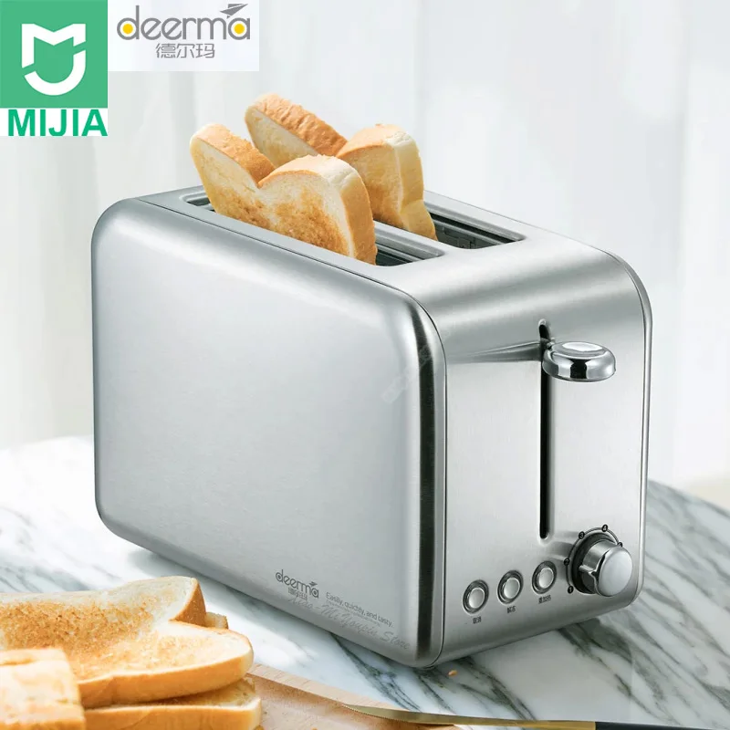 

Xiaomi Deerma Electric Bread Toaster Stainless Steel Household Baking Bread Maker Breakfast machine Kitchen Toast Sandwich Grill