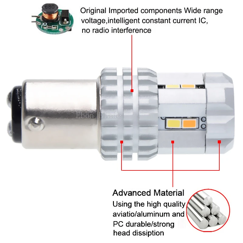 2 шт. 1157 светодиодный переключатель лампы Белый Янтарный/желтый светодиодный BAY15D P21/5 Вт двойной цвет для автомобиля DRL передний указатель поворота светильник 9 V-16 V DC