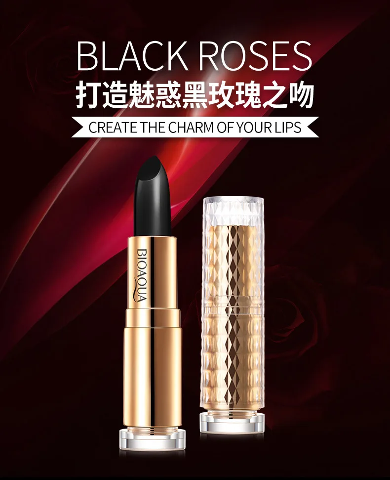 500 шт., бальзам для губ Bioaqua black rose, натуральный растительный экстракт, увлажняющий, восстанавливающий морщины для губ, для ухода за губами NouWoman rishing