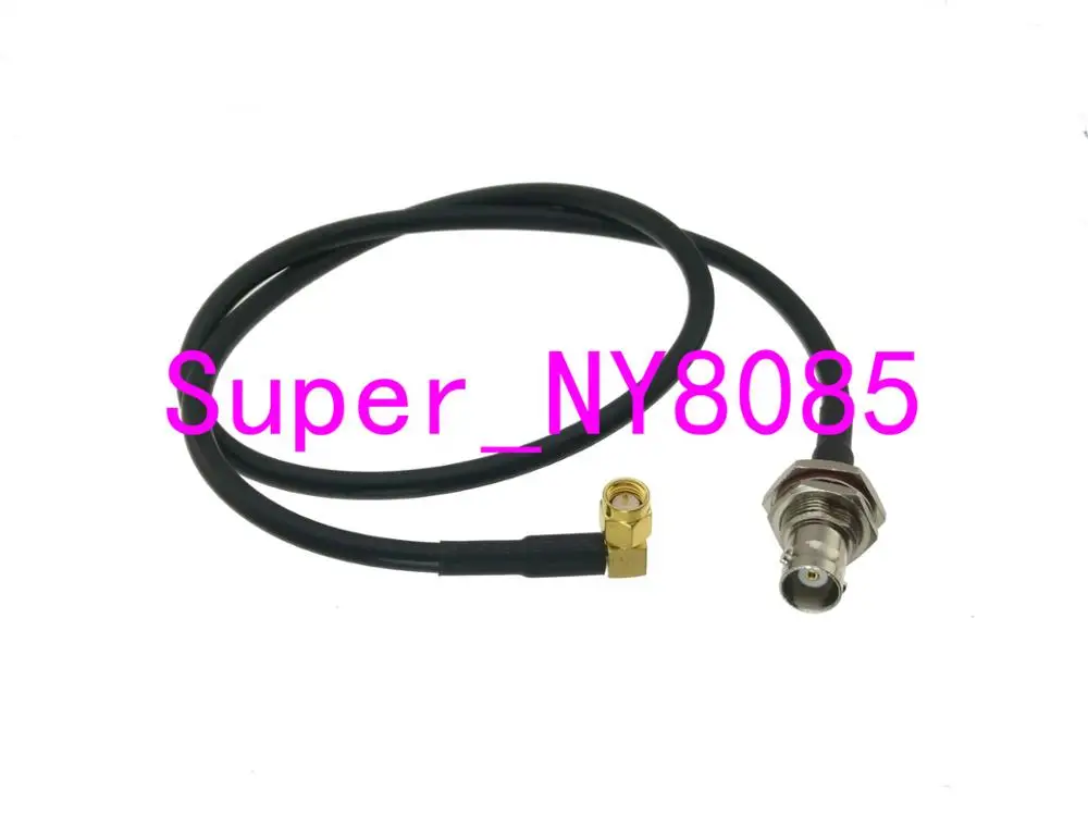 

RG58 BNC Female Jack Bulkhead to SMA Male Plug Right angle RF Jumper pigtail Cable 10FT~20M