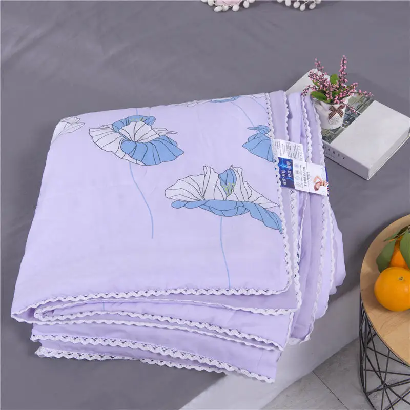 Leaf Pattern Soft Skin-friendly Summer Duvet Washed Cotton Thin Quilt Children Adults Duvet Pillowcase Wholesale(200x230cm