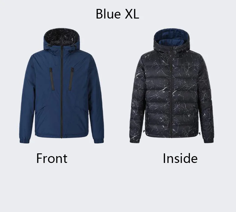 Xiaomi Uleemark мужская двусторонняя пуховая куртка 90% на гусином пуху Водонепроницаемая застежка-молния двухсторонний Водонепроницаемая Лыжная куртка - Цвет: blue XL
