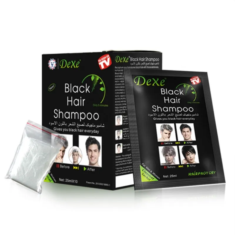 Dexe черный шампунь для волос Временная Краска для волос черный продукт для окрашивания волос Китайский травяной удаление серый