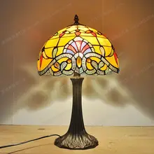 30 см Американская барокко Античная Настольная лампа кабинет спальня прикроватный светильник Европейское стекло бар Тиффани освещение