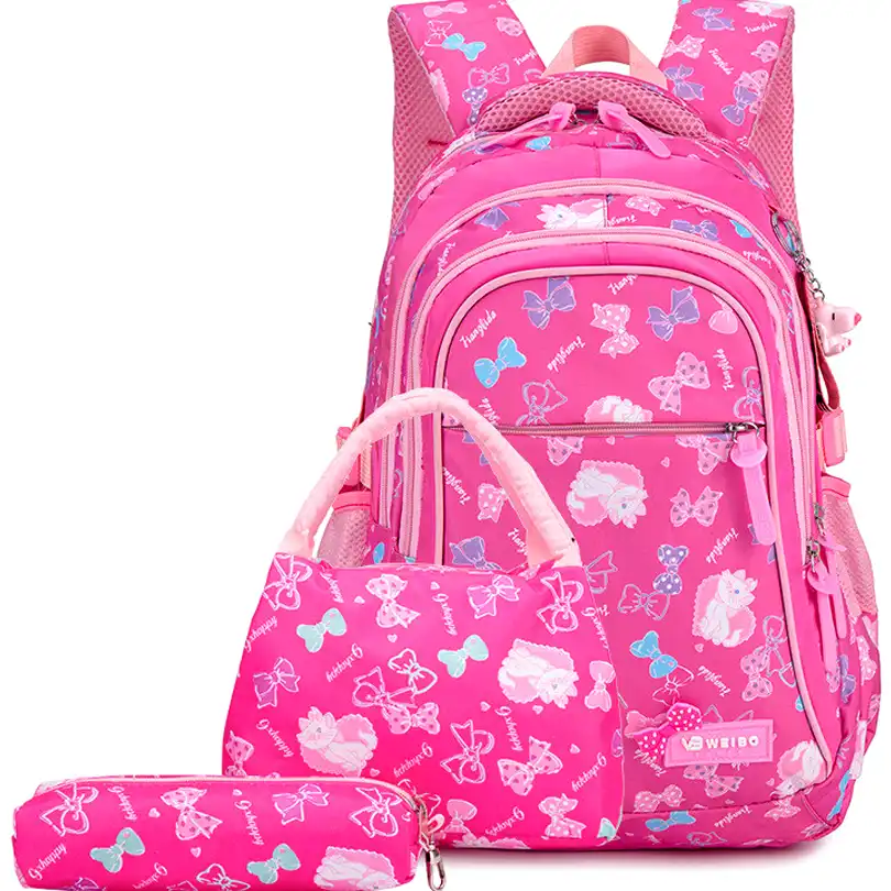 girls pink school bag