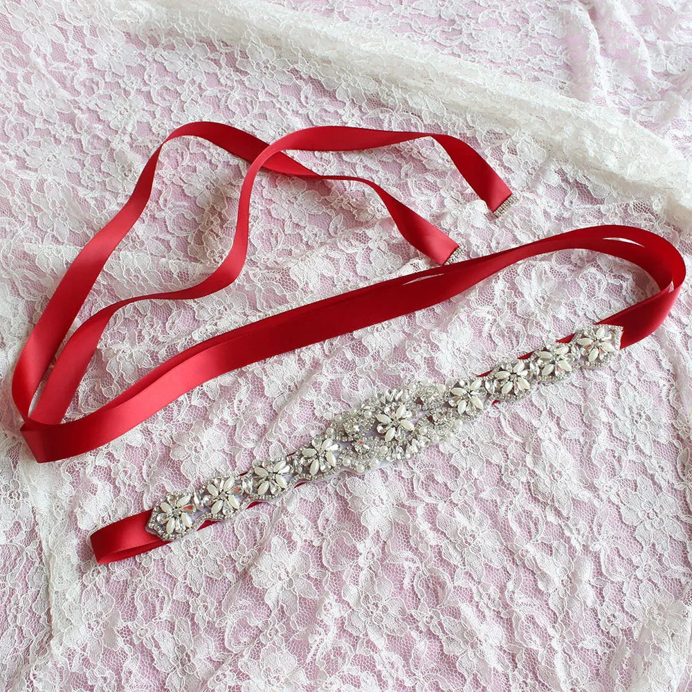 

Doragrace Rhinestone belt Hand Wedding Belts Crystal Pearl Bridal belt For Formal Evening Dress Wedding Sash