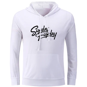 

SUNDAY FUNDAY Letter Hoodies Men Boy Long Sleeve Pullovers Fashion Sweatshirts for Women Girl Cotton Casual Hoody Tops Coats