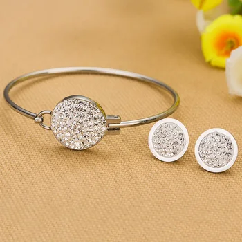 

Fashion Full Crystal Jewelry sets Conventions life earrings + Bangles Noble Wedding jewelry for women