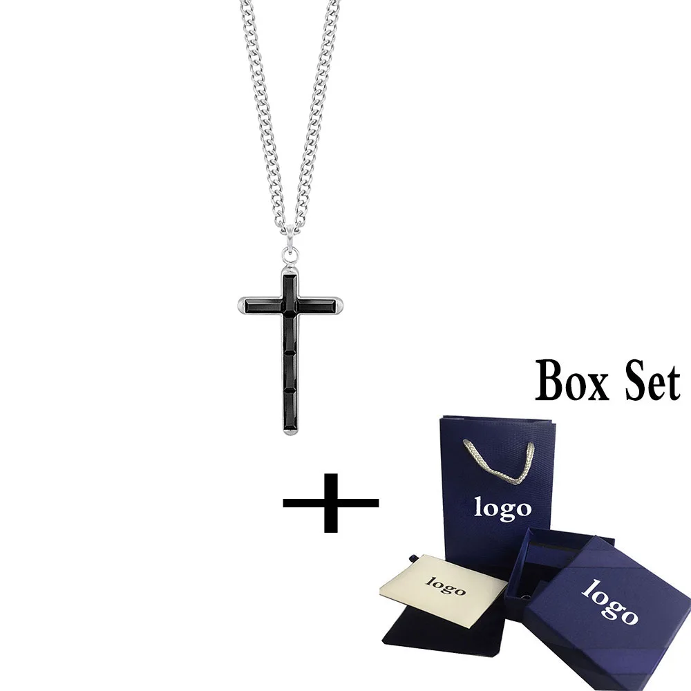 

SWA RO 2019 Fashion Original New GOVERN CROSS Pendant Necklace Fashionable Cross Shape Crystal Men's Clavicle Necklace Set