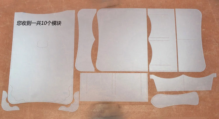 DIY women leather wallet sewing pattern leather craft pvc template