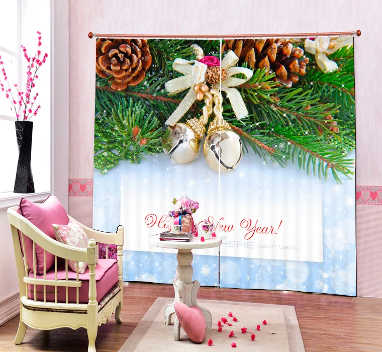 

The Gift of love Happy new year 3D Blackout Curtains Healthy non-pollution Digital Print Bedding room Living room Hot sale