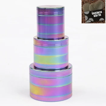 

High-grade 63/55/50/40mm ice blue 4 Layers Smoking Herb Grinders Tobacco Cigarette Quality Grinder Combustion piece gift