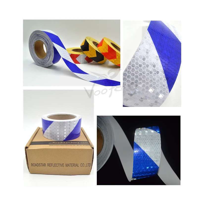 Blue/White Dual color arrow safety self adhesive warning tape with high visibility Free shipping Blue/White Dual color arrow safety self adhesive warning tape with high visibility Free shipping