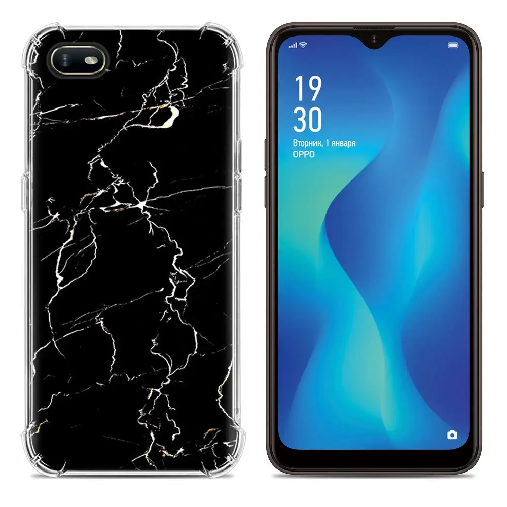 Ударопрочный чехол для телефона OPPO A1K мягкий цветной с милым мультяшным дизайном