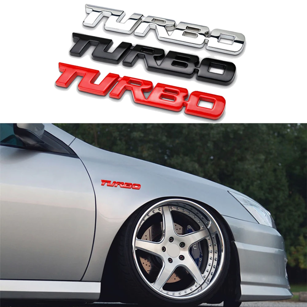 

Metal TURBO Emblem Badge 3D Trunk Sticker Decal For Ford Focus ST RS Fiesta Mondeo Tuga Ecosport C-Max S-Max Fusion Car Styling