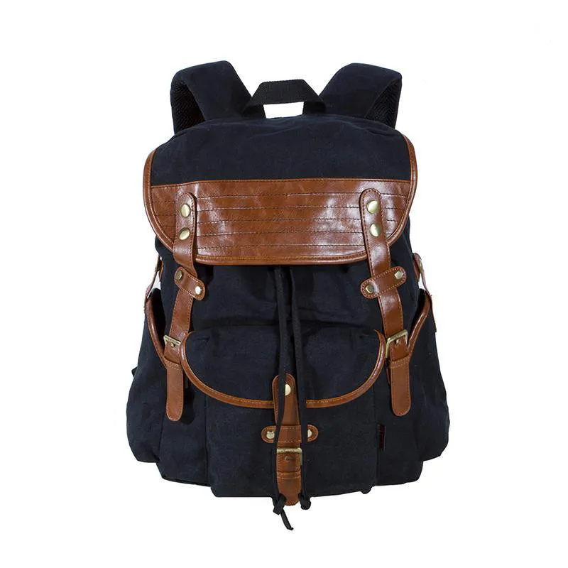 

Men 15inch Laptop Backpacks Male Leisure Travel backpack anti thief Fashion Canvas Leather Vintage Backpack School Bags