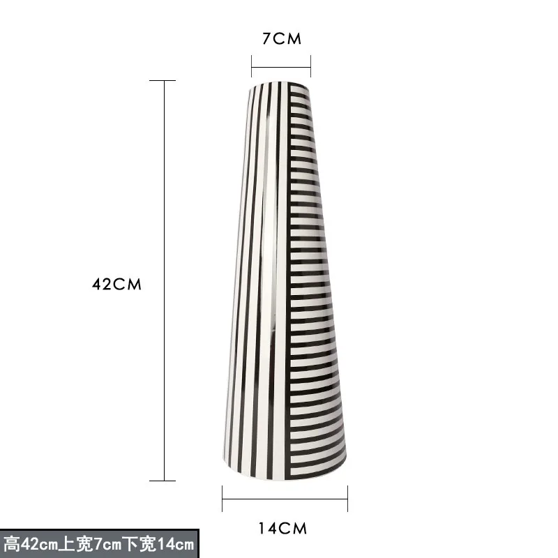 Керамическая ваза в скандинавском стиле, украшение для гостиной, аксессуары для цветочной композиции, простая креативная черно-белая ваза для цветов - Цвет: A