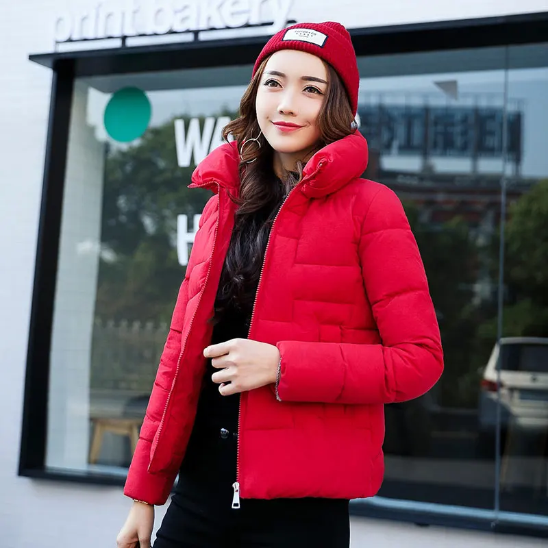 

Solid Color Women Winter Jacket Women Fashion Padded Coat New Thick Warm Overcoat Women Parka Wadded Casaco Feminino Female coat