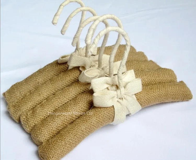 

[Free shipping] Children's Style! Natural Linen Padded Clothes Hangers,30cm (16 pieces/ Lot)
