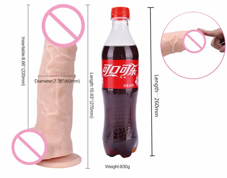 Kuper&Cherry Big Dildo Strong Suction Cup 270*60mm Huge Dildos Realistic Adult Game Female Sex Toys 3