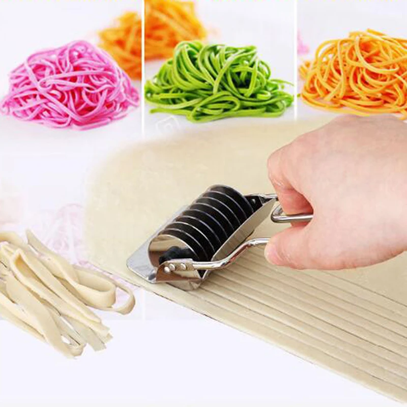 

1PC Stainless Steel Noodle Maker Lattice Roller Cutter Tool Kitchen helper DIY Dough cutting tool