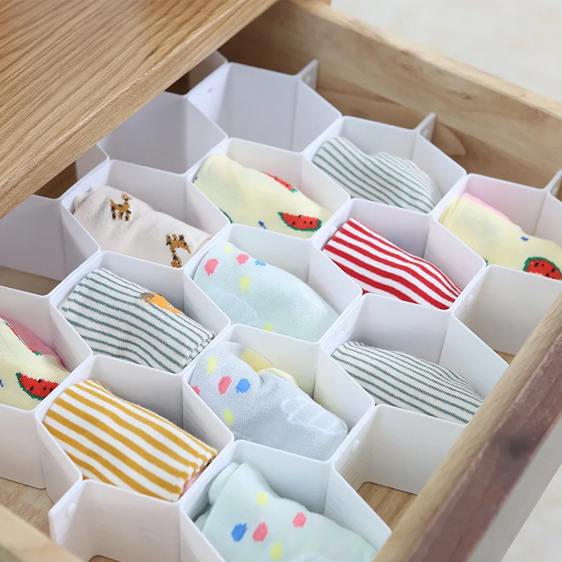 

Underwear Divider Board 8 Pieces of Honeycomb Drawer Finishing Partition Underwear Classification Storage Partition Board Socks