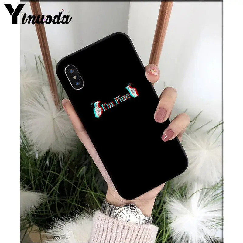 Yinuoda цветной текст на черном фоне Мягкий силиконовый чехол для телефона из ТПУ для iPhone 5 5Sx 6 7 7plus 8 8Plus X XS MAX XR - Цвет: A4