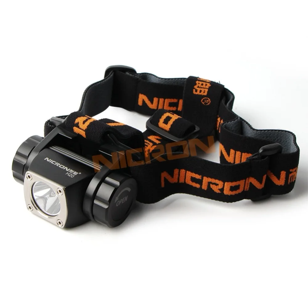 Налобный фонарь NICRON светодиодный с яркостью 380 лм 150 м AAA аккумулятор алюминиевый