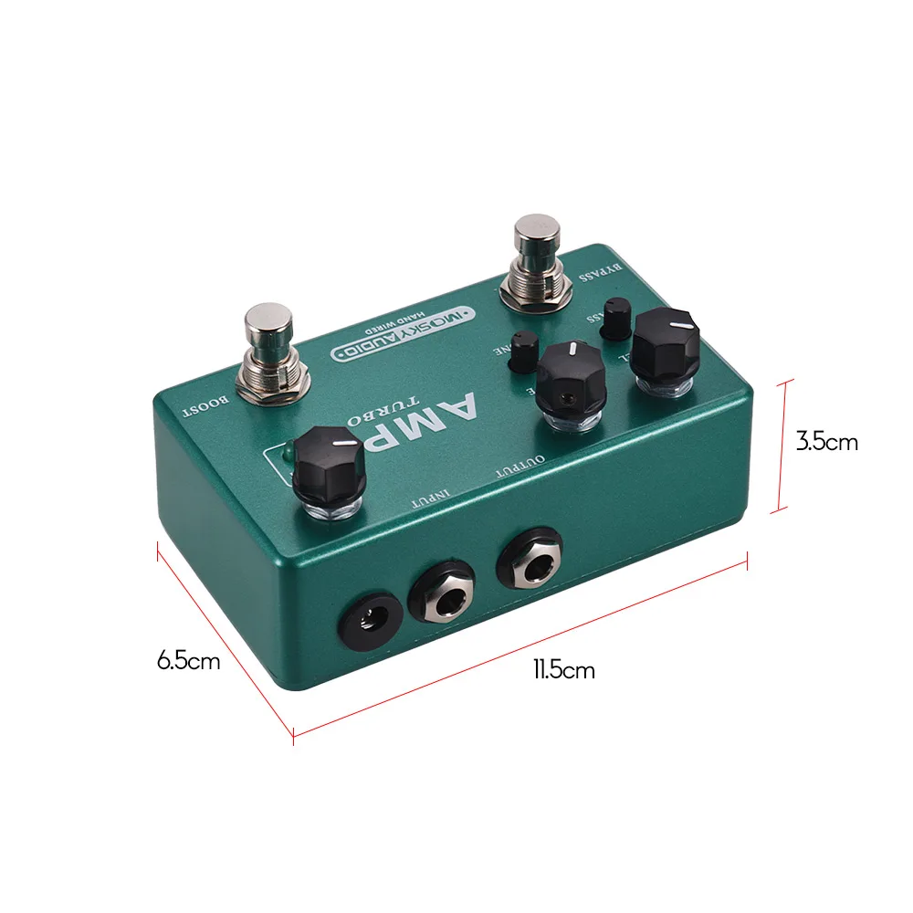 Mosky AMP TURBO Guitar Effect Pedal с усилением и овердрайвом 2 Effects True Bypass