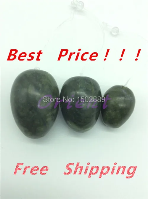 

Best price Free Shipping Set/3 Jade Eggs For Kegel Muscles Exercises strengthen pelvic floor muscles ben wa ball Yoni Egg