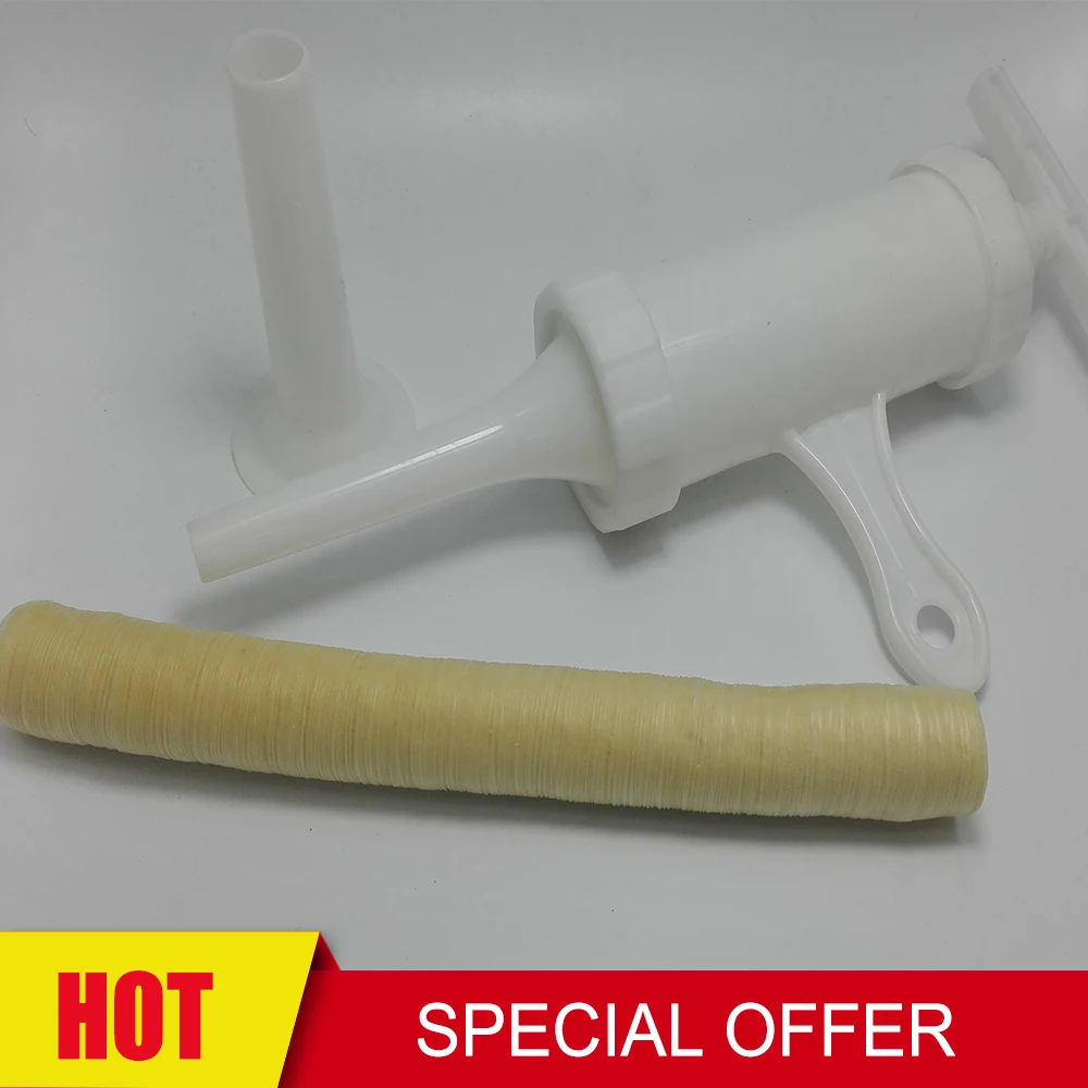 Manual Sausage Meat Fillers Machine +BBQ Dry Collagen Sausage Casing