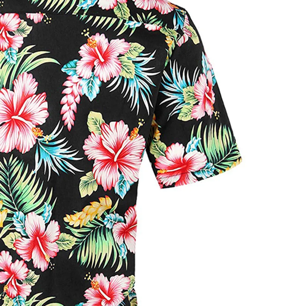 Страусиная Новинка, модная мужская Повседневная рубашка с принтом на пуговицах, гавайская ветровка с коротким рукавом, удобные рубашки высокого качества