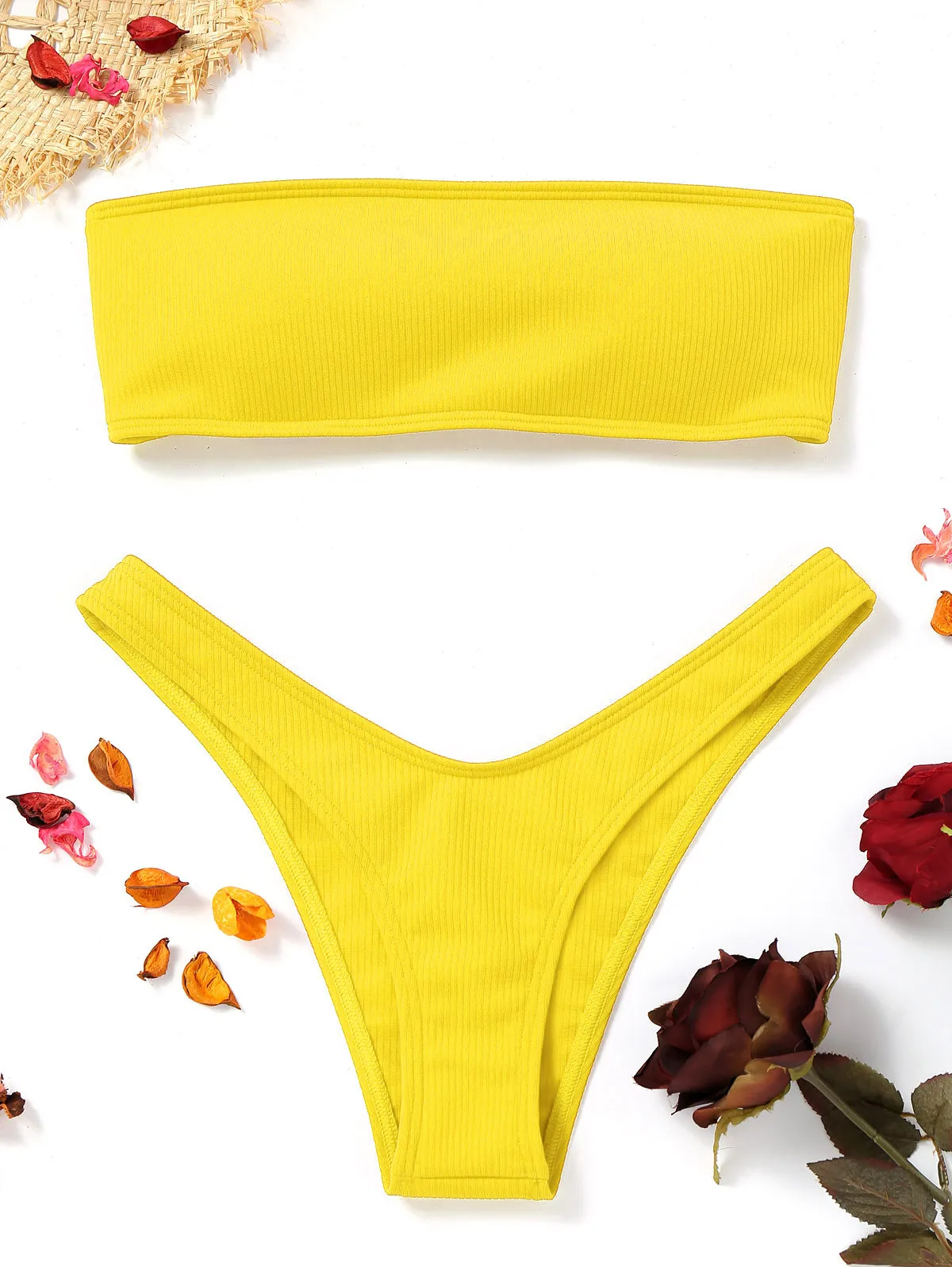 ZAFUL Bikini bustier coupe sans bretelles pour femme