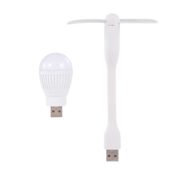 

USB Lightbulb and Mini Fan Summer Cool Fan Night Lamp for Power Bank/Laptop/Power Adapter FOR Computer USB