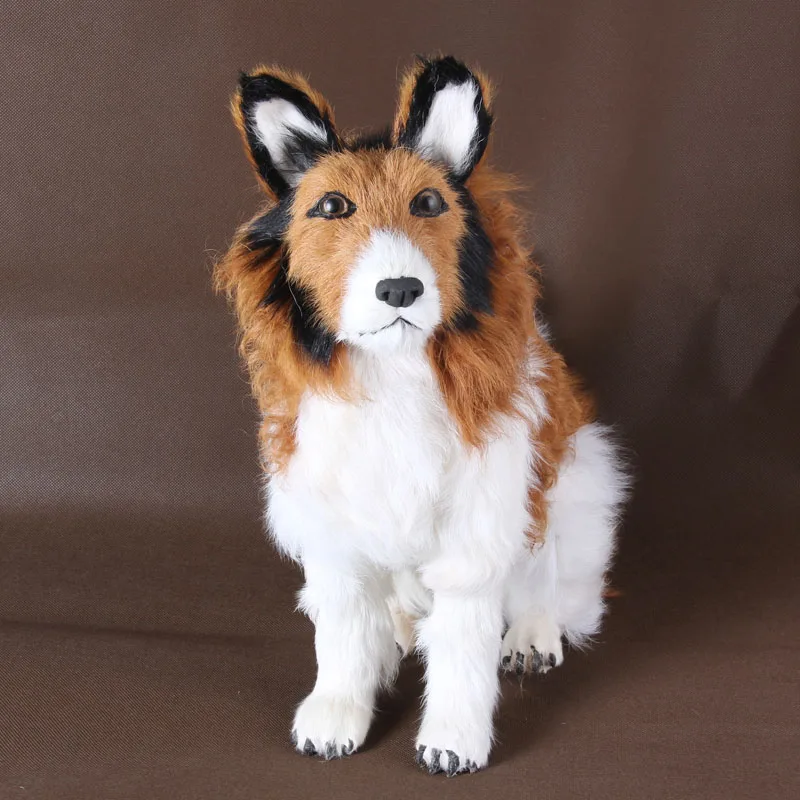 simulation dog model 40x44cm,polyethylene&furs squatting shepherd dog ,prop,home decoration toy,Xmas gift 0711