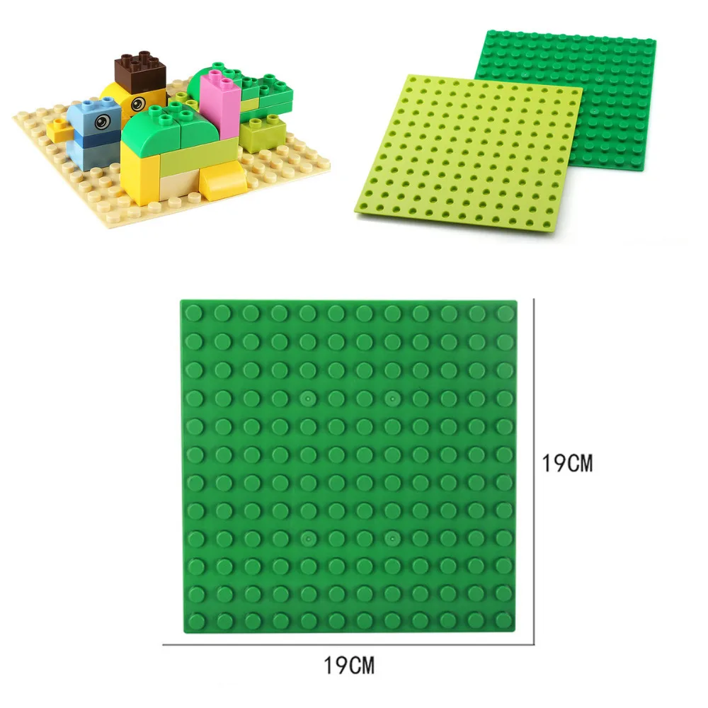 

144 Dots Duploes Big Bricks Base Plate 19*19cm Baseplate DIY Building Blocks Toys For Children Compatible Duplos Toy