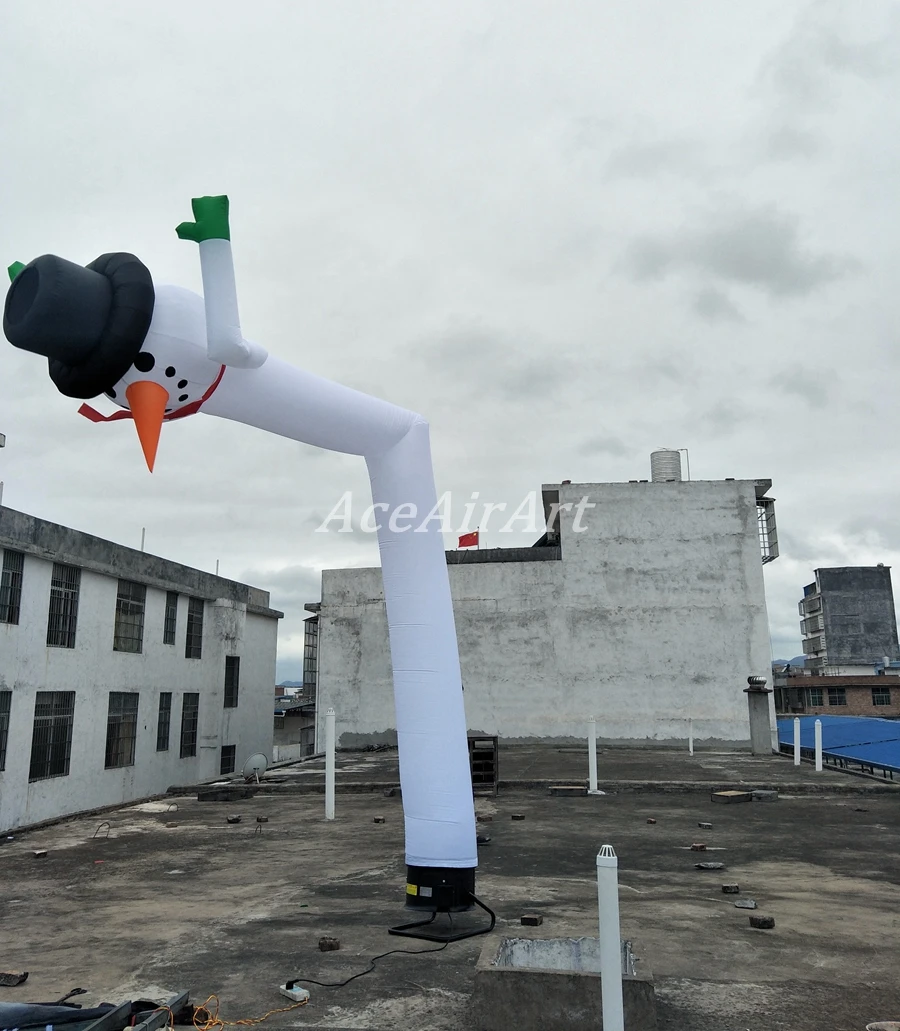 

white snow man inflatable snow man air dancer tubes for holiday decoration
