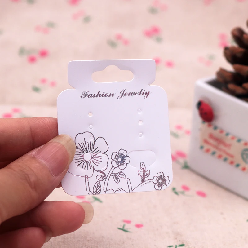 Hotsale 200pcs/lot 4.5x5.2cm Plastic Earrings Card Jewelry Ear Studs