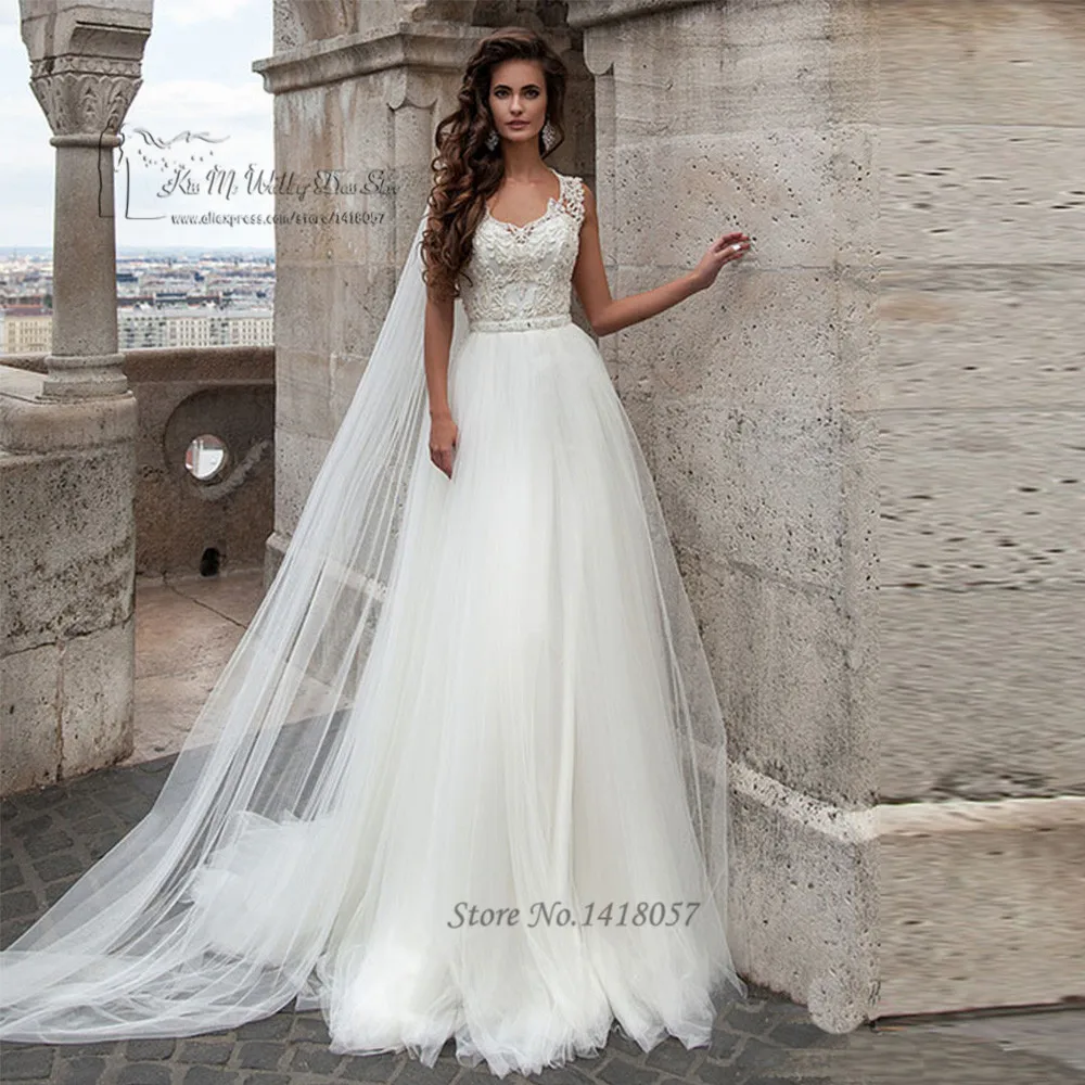Russian Style White Wedding Dresses 2016 Lace Wedding Gowns A Line