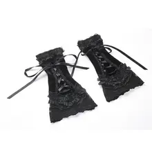 Darkinlove женские готические стимпанк винтажные перчатки Модные готические кружевные вечерние велюровые рукавицы